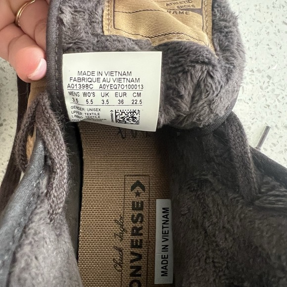 Quilted Converse Chuck Taylor Size‎ W 5.5 Brown - Picture 3 of 5